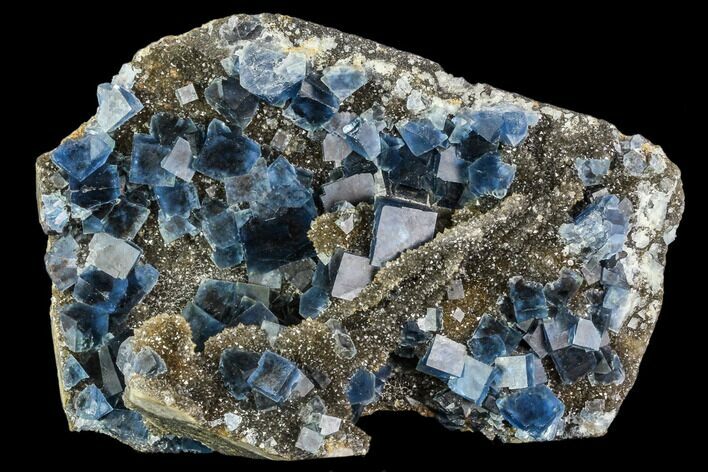 Blue Cubic Fluorite on Quartz - China #112187